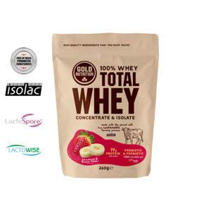Gold Nutrition Total whey proteín jahoda a banán 260 g